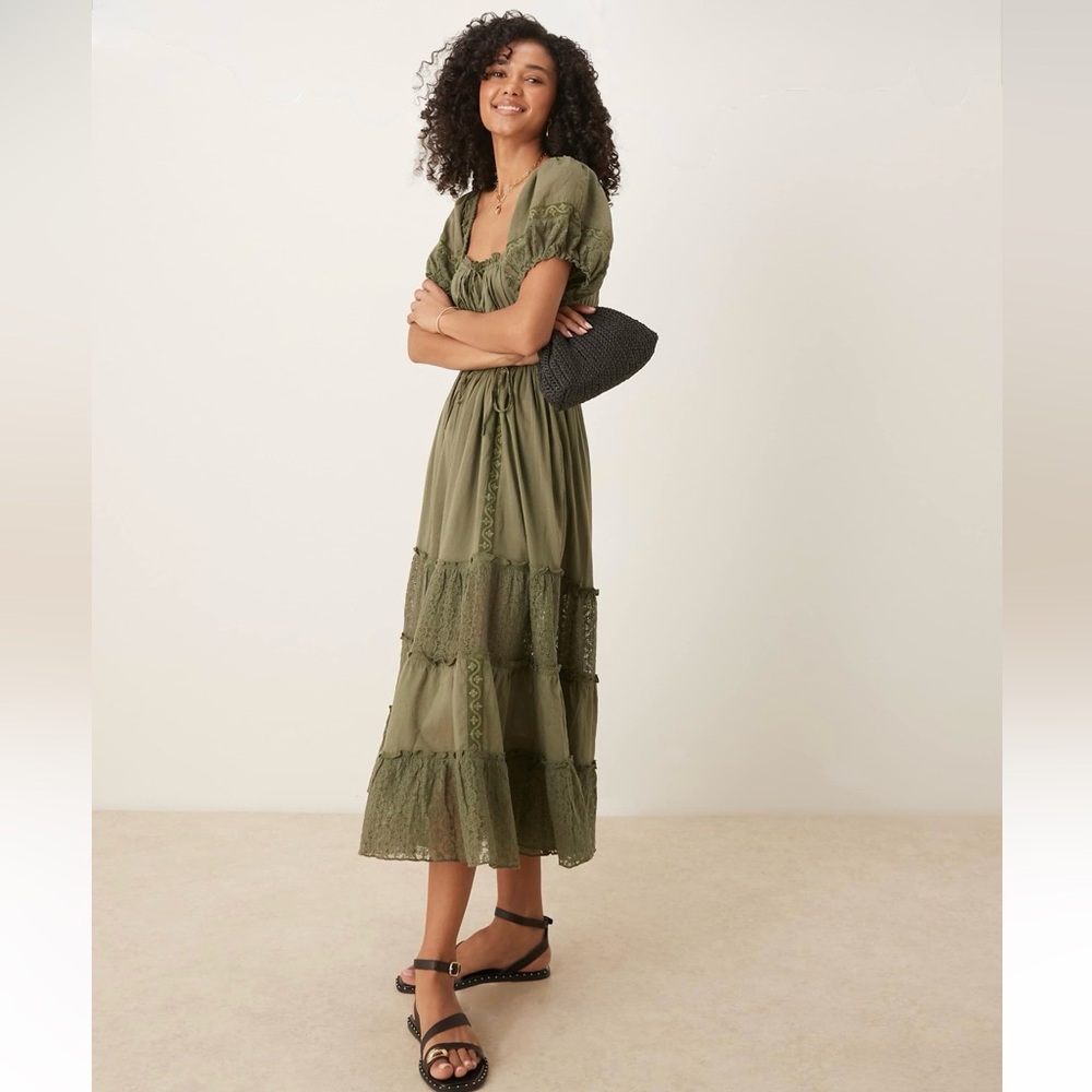Free People Olive Green Maxi Dress